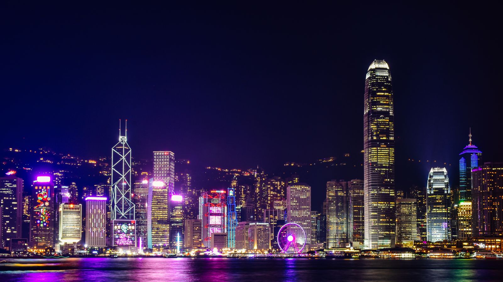 Victoria Harbour and Hong Kong’s illuminated waterfront